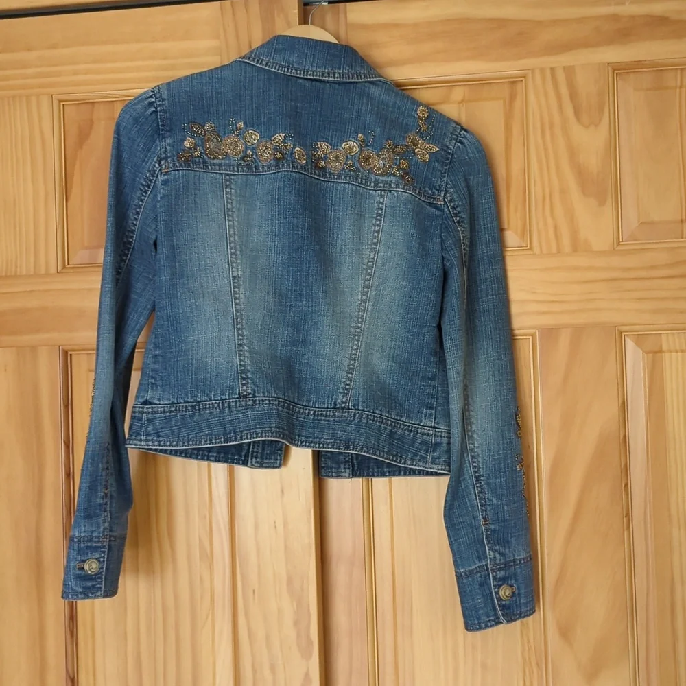 Beaded & embroidered jean jacket - Picture 3 of 3